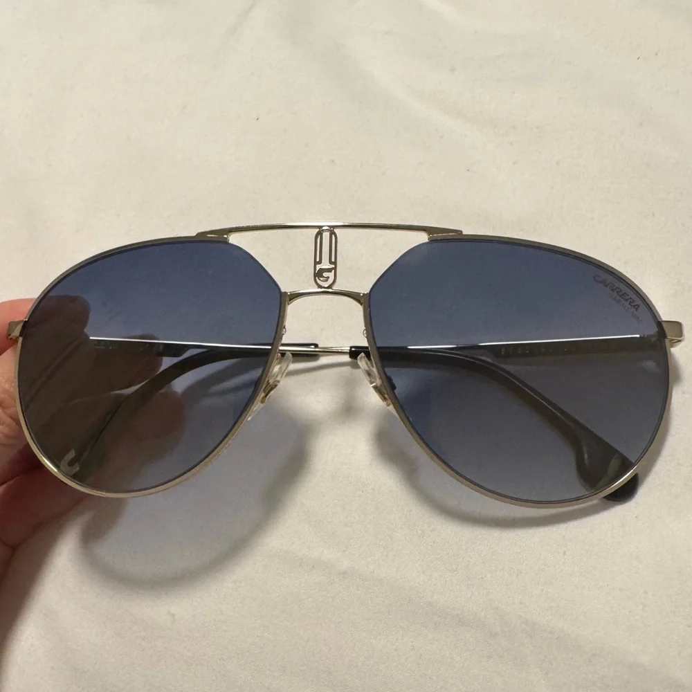 Carrera 1025 SE Gold Blue Shaded Mirror Aviator Men Sunglasses Kappa Gumball3000